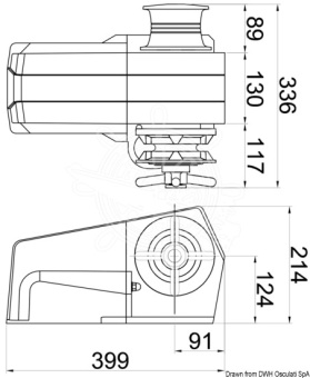 Osculati 02.409.05 - Italwinch Devon лебедка 1500 Вт - 12 В цепь 10 мм