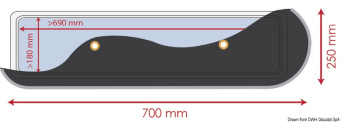Osculati 19.364.04 - Затемненная шторка для люков и иллюминаторов 700 x 250 мм