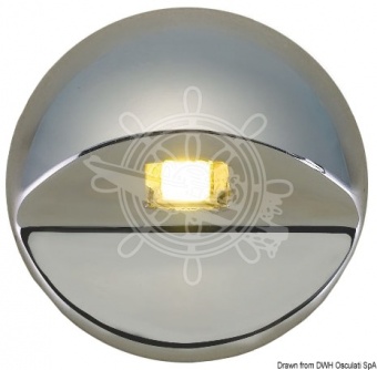 Osculati 13.425.90 - Встраиваемый светодиодный светильник Alcor для дежурного освещения 12/24 В 0,2 Вт, белый 