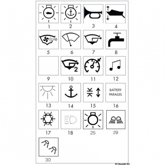 Osculati 14.299.53 - Клавиша с подсвечиваемым символом для выключателя Marina R II - Управление якорной лебедкой (14)