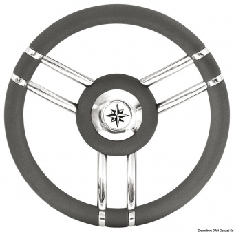 Osculati 45.178.12 - Рулевое колесо Apollo нержавеющая сталь + полиуретан Ø 350 мм серый 