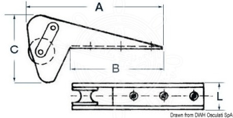 Osculati 01.341.98 - Роульс самоблокирующий для якоря до 20 кг из нержавеющей стали 590 x 78 x 235 мм