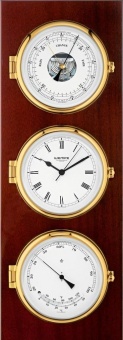 Трио Wempe CW600009 Elegance кварцевые часы + барометр + термо/гигрометр Ø 140 мм 600 x 220 x 45 мм из никелированной латуни