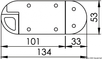 Osculati 38.189.03 - Ограничитель открывания двери подпружиненный 132x53x16 мм 