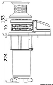 Osculati 02.603.06 - Комплект лебедки VX1L 12 В 500 Вт 6/7 мм без барабана