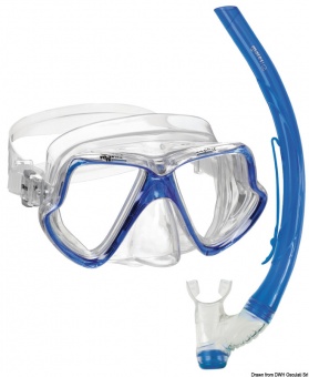 Osculati 64.323.02 - Комплект из маски и дыхательной трубки MARES модель Zephir синяя 