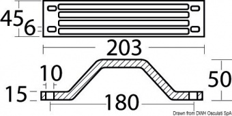 Osculati 43.254.02 - Магниевый анод для Yamaha 100/300 HP 