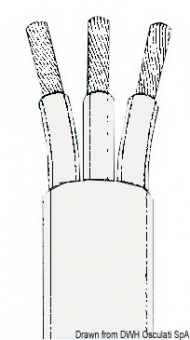 Osculati 14.149.10 - Кабель трёхжильный медный с усиленной изоляцией 1,5 мм² 50 м чёрный/коричневый/красный для трюмных помп