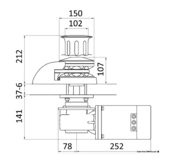 Osculati 02.405.03 - ITALWINCH Orchid лебедка 24В-2000Вт с барабаном-12мм