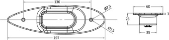 Навигационные огни Evoled Eye врезного настенного крепления с корпусом из зеркально-полированной нержавеющей стали и экономичным светодиодным источником света 112°,5 левый + 112°,5 правый