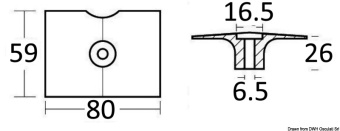 Osculati 43.267.00 - Цинковый анод Yamaha/Selva 61N-4525101 для двухтактных моторов 9.9/15 л.с. 80x59x26 мм
