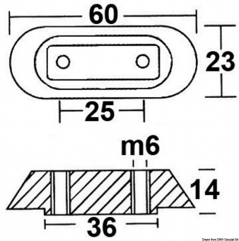 Osculati 43.315.21 - Цинковый анод-пластина для Honda 63x25мм 