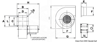 Osculati 16.102.07 - Центробежный вентилятор 24 В 120 Вт 6 А левое вращение