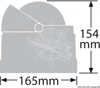 Osculati 25.084.51 - Компас RITCHIE Wheelmark 4'' 1/2 (114 мм) с нактоузом черный-черный