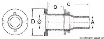 Osculati 17.524.02 - Штуцеры слива в море с оливой под шланг для монтажа заподлицо 3/4"x24 мм 