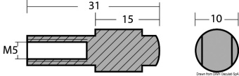 Osculati 43.260.15 - Цинковый анод Yamaha 66M-11325-00 для моторов 9.9-300 л.с. 31 мм (2 шт)