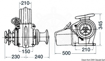 Osculati 02.337.00-12 - Шпиль якорный электрический LOFRANS' Falkon,1500W 12V - 12 мм (1 компл. по 1 шт.)