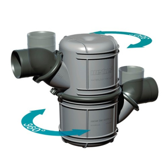 Vetus NLP90 Rotatable waterlock/muffler type NLP90, with rotating inlet and outlet for Ø 90 mm hose