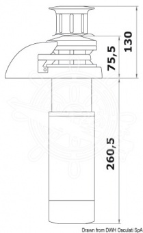 Osculati 02.402.03 - Шпиль ITALWINCH Smart "V", 800W, 12V, 8 мм, Низкий 