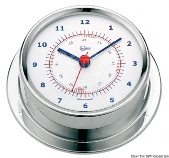 Osculati 28.687.01 - Часы Barigo SKY флаги Ø 110x32 мм, Полированная нержавеющая сталь-белый 