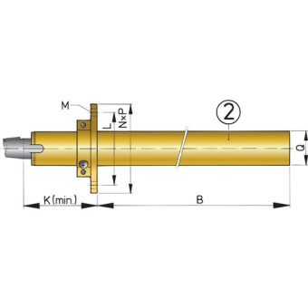 Vetus BL40/1000 Bronze stern tube with cutlass bearing, Ø 40 mm, 1000 mm in length