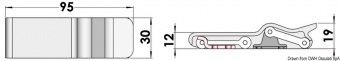 Osculati 38.200.10 - Противовибрационный запор для рундуков 95x30 мм 