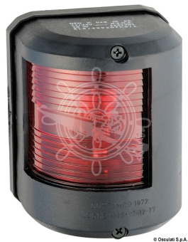 Osculati 11.417.11 - Utility 78 навигационный фонарькрасный 112,5° 24 В 95 x 80 x 120 мм с корпусом из чёрного поликарбоната для судов до 20 м