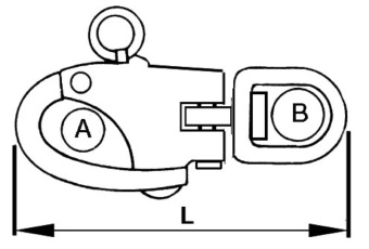 Osculati 09.846.01 - Карабин из нержавеющей стали с двойным шарниром для спинакеров, фалов и общего применения 82 мм 