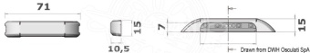 Osculati 13.428.03 - Накладной LED светильник дежурного освещения 12/24В 0.6Вт 40Лм белый свет направленный вниз и верх