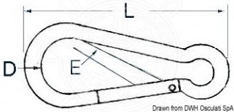 Osculati 09.191.08 - Карабины из нержавеющей стали с проушиной AISI 316 с невыступающим замком 8 мм (10 шт.)