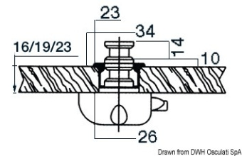 Osculati 38.180.01 - Защелка для шкафов и выдвижных ящиков 78x45x20 мм (3 шт)