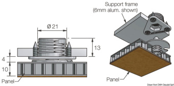 Osculati 10.467.02 - Система крепления панелей FASTMOUNT Metal Range (Штыревой, самонарезающий) 