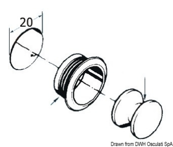 Osculati 38.182.04 - Нажимной замок с классической кнопкой 47x34x20мм до 16мм из полированной латуни (2 шт)