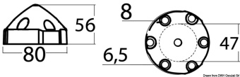 Osculati 43.224.62 - Цинковый анод для гребных винтов Max-Prop Ø47 мм 80x56 мм