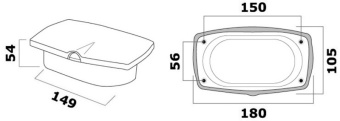 Osculati 16.442.61 - Врезной выход New Edge для приема воды с причала (вход и выход) 180x106 мм хромированный