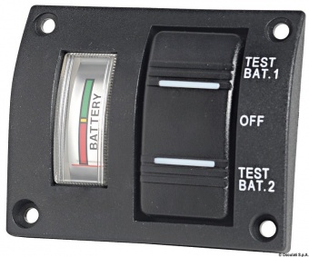 Osculati 14.100.04 - Щиток контроля заряда влагозащищенный IP56 на две батареи с выключателем 12В 75x60 мм