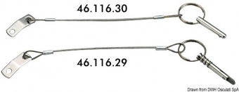 Osculati 46.116.29- S - Пластина SS + кабель с пружинным откидным штифтом (Блистер 1 шт.) 