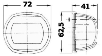 Osculati 11.406.01 - Бортовой огонь Sphera Design Compact 12 красный 112,5° 12В 10Вт 72x41x62,5мм из полированной нержавеющей стали