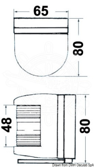 Osculati 11.416.04 - Utility 77 кормовой навигационный огонь белый 135° 12 В 10 Вт 65 x 80 X 80 мм в чёрном корпусе с креплением на горизонтальную поверхность для судов до 12 м