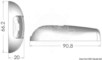 Osculati 11.049.02 - Бортовой огонь светодиодный Sea-Dog зеленый 112,5° 12/24В 90,8x66,2x20мм из нержавеющей стали AISI316 на стену