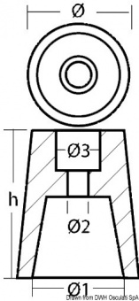 Osculati 43.245.00 - Анод на ось винта Radice Ø 45 mm 
