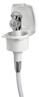 Osculati 15.243.01 - Палубный душ New Edge с кнопочной лейкой MIZAR ПВХ шлангом 4 м и белой крышкой
