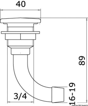 Osculati 20.274.16 - Вентиляционная головка топливного бака под шланг Ø16мм угловая 90° из хромированной латуни