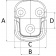 Osculati 39.873.01 - Складной обушок "Square pad eyes" с кованым кольцом HR 57x45 мм 6 мм - Одинарный малый 