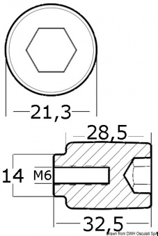 Osculati 43.260.20 - Aалюминиевый анод цилиндра для 80/225 HP 