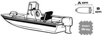 Osculati 46.503.15 - Брезент серый для открытых судов с центральным расположением рулевой стойки/мостика с ветровым стеклом 700/780 x 270 см 300D