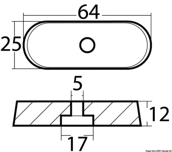 Osculati 43.260.04 - Цинковый анод Yamaha/Selva 68T-45251-00 для четырехтактных моторов 6/8/9,9 л.с. 64x25x12 мм