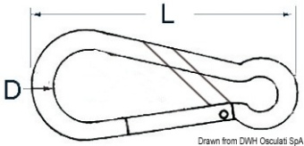 Osculati 09.590.08 - Карабин из нержавеющей стали асимметричного раскрытия 80 мм 
