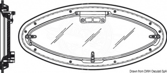 Osculati 19.511.22 - Открываемый иллюминатор эллипс BOMAR "Flagship" 209x468 мм 