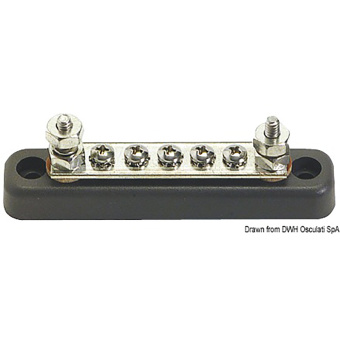 Osculati 14.207.05 - Монтажная шина BusBar 12 / 48 В 100 А 107 x 22 мм 2 x 5 мм (2 шт)
